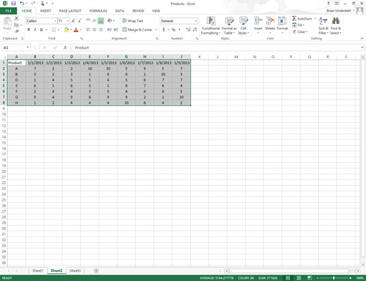 Select all the data (including the column headings) in your data list as a cell range in the worksheet.