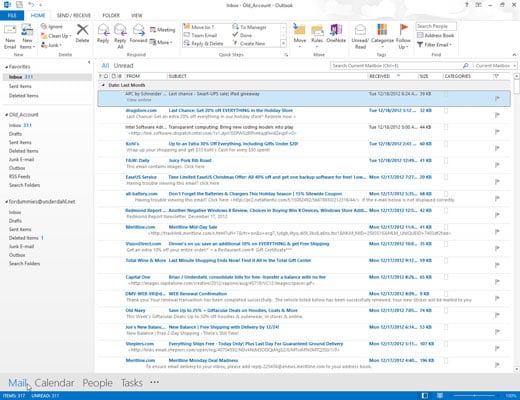 Click the Mail icon in the bottom-left corner of the Outlook window.