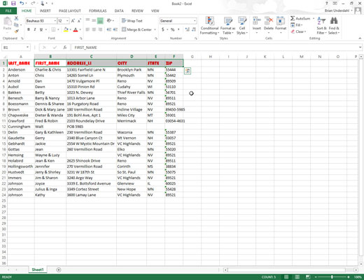 Drag the mouse pointer through the range of cells that you want formatted identically to the sample cell.