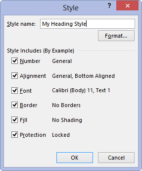 Type a name for the new style that you are defining in the Style Name text box (replacing Style 1, Style 2, generic style name).
