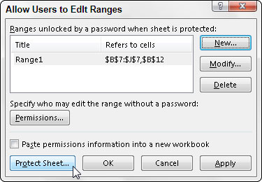 Type the range password in the Reenter Password to Proceed text box and then click the OK button.