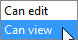 (Optional) Click the Can Edit drop-down button and choose Can View option from the menu to prevent the people you invite from making any changes to the workbook you’re sharing.