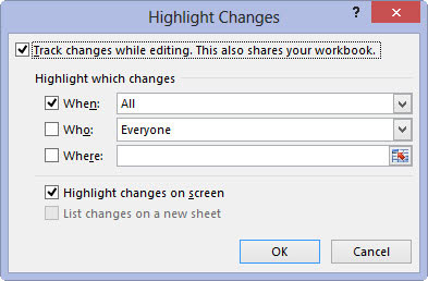 Select the Track Changes While Editing check box.