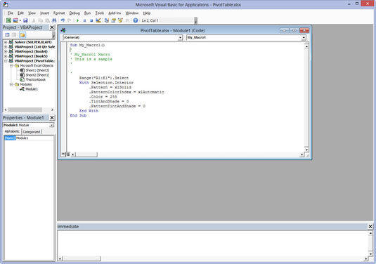 Edit the statements in the Code window of the Visual Basic Editor as needed.