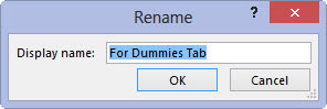 Select the New Tab item, and click the Rename button.