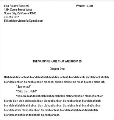 Novel Manuscript Template from www.dummies.com