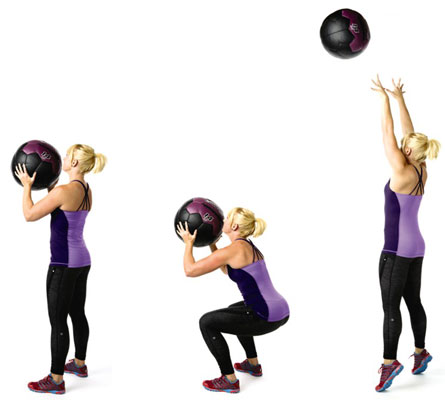 Wall balls strengthen many muscles and are considered a full-body workout.