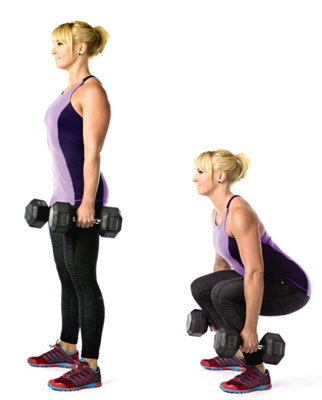 The dumbbell squat works your entire lower body.