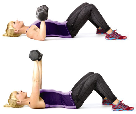 Try the dumbbell press on the floor.