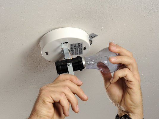 Remove the light bulbs from the fixture.