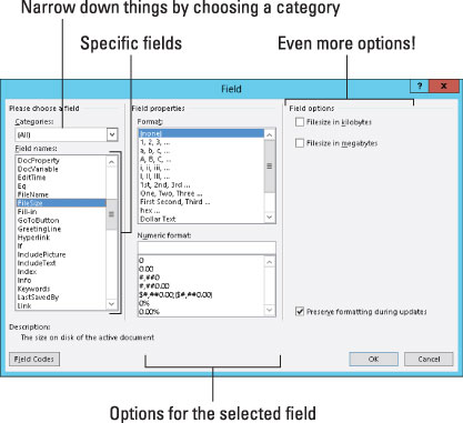 change document properties word 2013