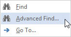 Choose Advanced Find.