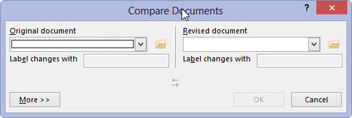 Choose the original document from the Original Document drop-down list.