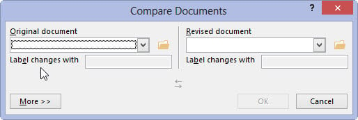 Choose the edited document from the Revised Document drop-down list.