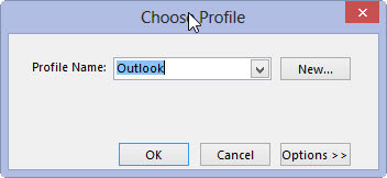 If necessary, select your profile from the Choose Profile dialog box and click OK.