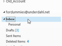 Select the word Inbox in the Folder pane.