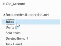 Select the word Inbox in the Folder list.