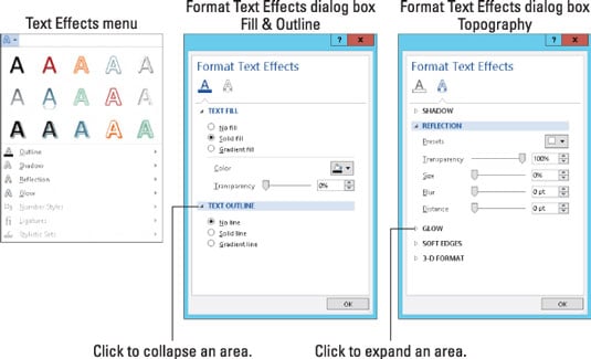 Click the Text Effects button in the Font dialog box.