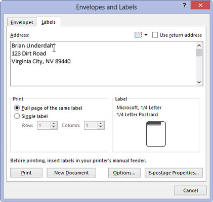 how to print label sheets in word