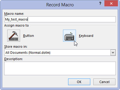 ms word assign macro to keyboard