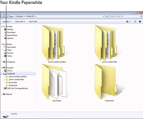 boliger facet Intuition How to Transfer Files From Your Computer to Your Kindle Paperwhite - dummies