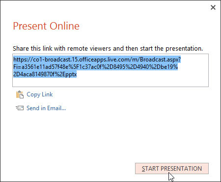 When everyone is ready to view the presentation, click Start Presentation.