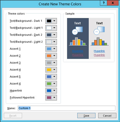 Click the Theme Colors button and then choose Create New Theme Colors.
