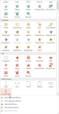 On the Animations tab, click Add Animation and then choose Custom Path from the Motion Paths section of the gallery. (You probably have to scroll the gallery to see this option.)