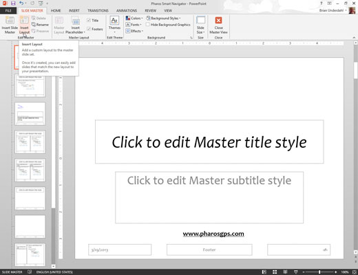 On the Slide Master tab on the Ribbon, click Insert Layout in the Edit Master group.