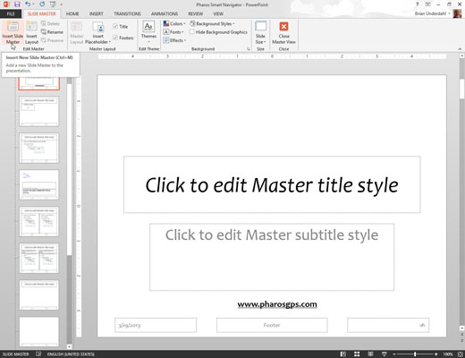 In the Slide Master tab on the Ribbon, click the Insert Slide Master button in the Edit Master group.