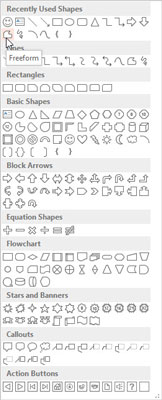 Select the Freeform shape from the Shapes gallery.