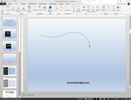 (Optional) To draw a free-form side on the shape, hold down the mouse button when you click a corner and then drag to draw the free-form shape.