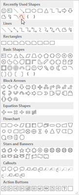 Select the Curve shape tool from the Shapes gallery.