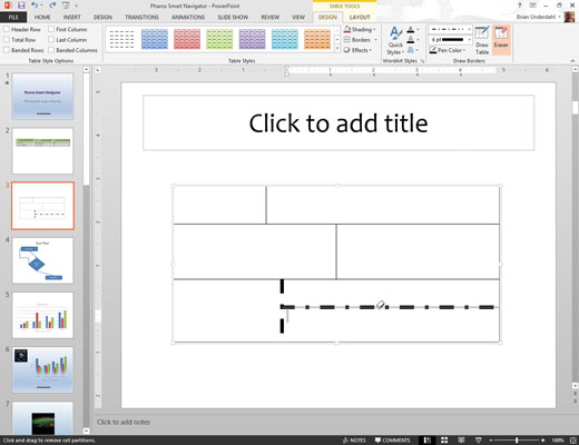 If you make a mistake while drawing the table cells, click the Eraser (the one that looks like an eraser) button in the Draw Borders group and erase the mistaken line segment.