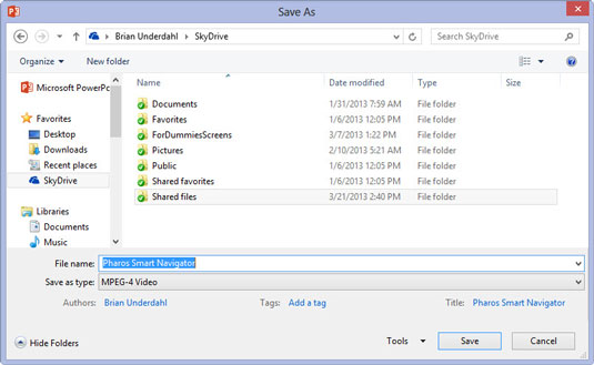 Select the folder where you want to save the file and enter the filename you want to use.