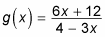 A rational function with equal degrees in the numerator and denominator.