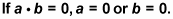 If a * b = 0, then a or b is zero.