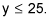 Y is equal to or smaller than twenty-five