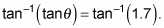 Using the inverse tangent to find the angle.