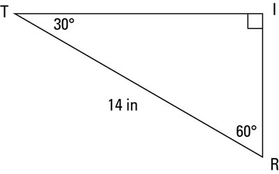 Finding the other sides of a 30-60-90 triangle when you know the hypotenuse.