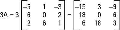 Multiplying matrix A by 3.