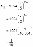 Finding the value of a specific term in a geometric sequence.