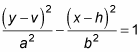 A vertical hyperbola's equation.