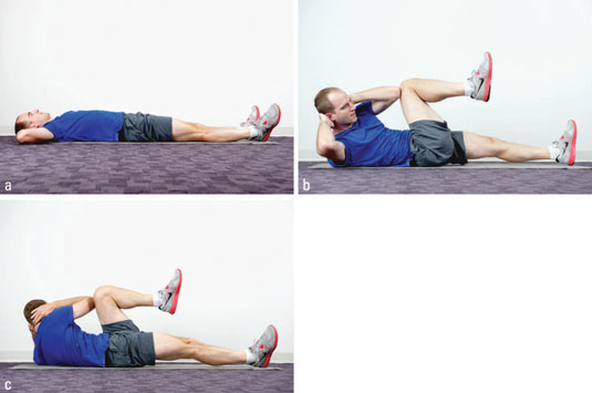 Supine bicycle crunches