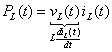 Power definition equation that shows the energy stored in the inductor.
