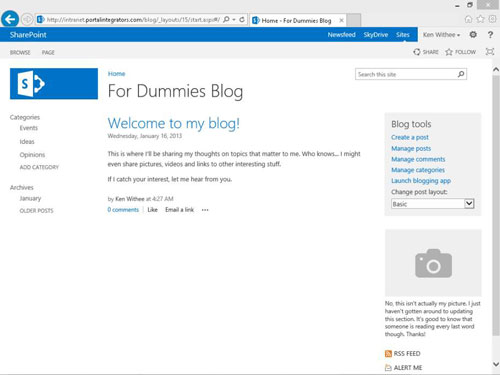 How to Create a Blog Site in SharePoint dummies