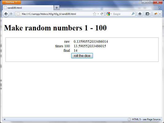 How To Create Random Numbers In Your Html5 Game Dummies