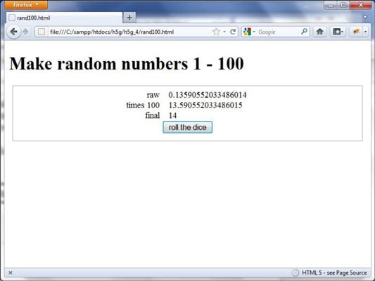 How To Create Random Numbers In Your Html5 Game Dummies