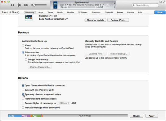 how to sync ipod with another itunes library