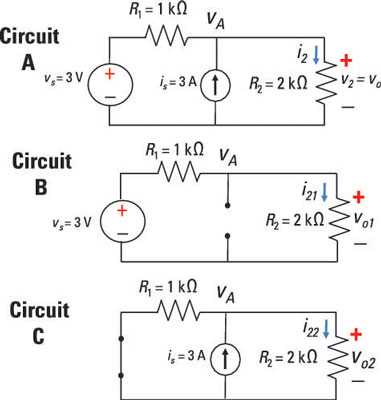 superposition circuit resistor analyze dummies